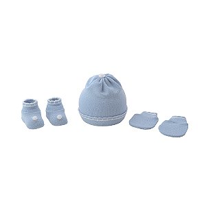 KIT TOUCA SAPATO E LUVA PIMPOLHO AZUL