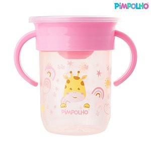 COPO PIMPOLHO 360° GIRAFA ROSA