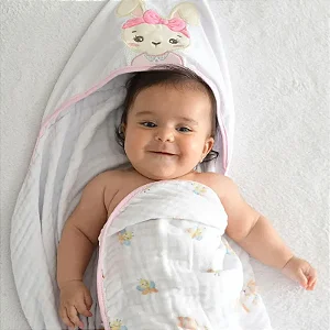 TOALHAO SOFT MAIS BABY JOY COELHINHA
