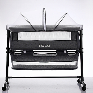BERÇO CO-SLEEPER BABY STYLE CINZA ESCURO