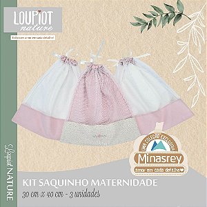 KIT SAQUINHO MATERNIDADE LOUPIOT NATURE ROSE