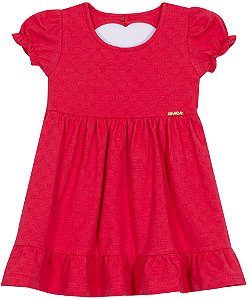 VESTIDO RANDA MUNDU 10632 CEREJA 1 ANO