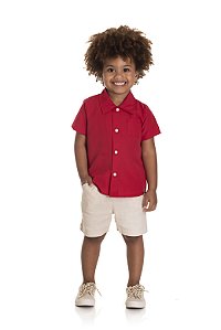 CONJUNTO RANDA MUNDU 10639 VERMELHO 3 ANOS