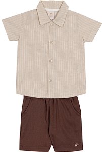 CONJUNTO RANDA MUNDU 10638 BEGE 3 ANOS