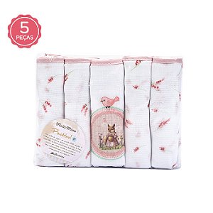 FRALDA MUITO MIMO 100%ALGODÃO MINIMALISTA - 5 UNIDADES COM BAINHA