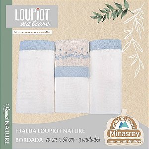 Fralda Loupiot Nature com 3 unidades - 100% Algodão