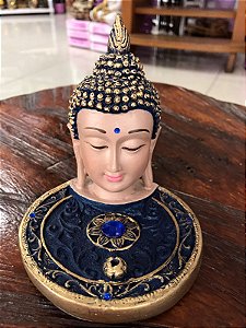 Incensário Busto Buda (azul marinho)