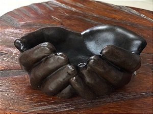 Mãos dar e receber (marrom/ brilho)