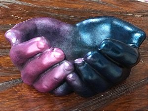 Mãos dar e receber (lilás/azul)