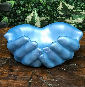 Mãos dar e receber (azul claro)