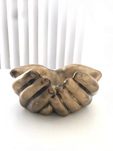 Mãos dar e receber (dourado envelhecido)