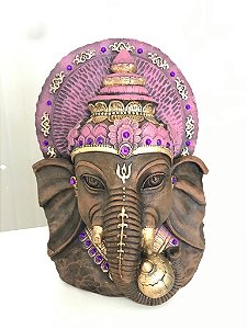 Busto Ganesha (marrom/rosa envelhecido)