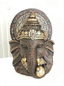 Busto Ganesha (marrom/dourado)