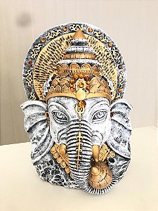 Busto Ganesha (cinza/dourado)