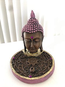 Incensário Busto Buda (marrom/rosa envelhecido)