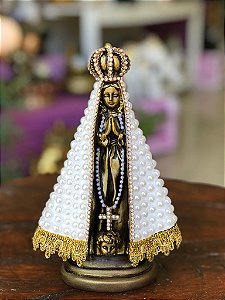 Nossa Senhora Aparecida (manto pérola/ branco) G