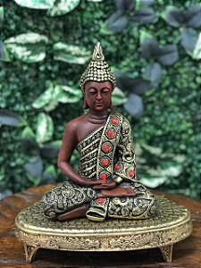 Buda meditação Marrom/Dourado)