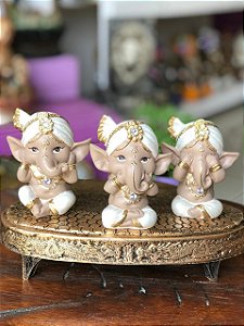 Trio Ganeshinha baby (Branco/Dourado)