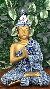 Buda em meditação (Dourado/Azul jeans)