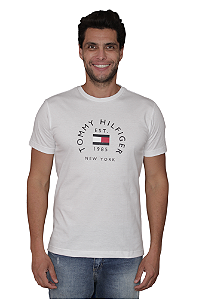 Camiseta Tommy Hilfiger Masculina Core Logo Tee 1985 Cor Branca