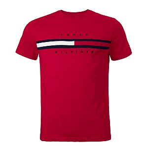 Camiseta Tommy Hilfiger Masculina Cotton Cor Vermelha