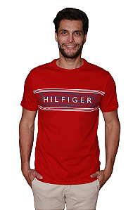 Camiseta Tommy Hilfiger Masculina Ab Brand Love Chest Tee  Cor Vermelha