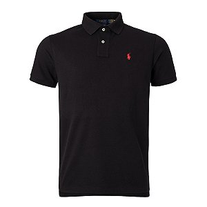 Camisa Polo Ralph Lauren Custom Fit Cor Preta