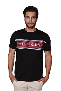 Camiseta Tommy Hilfiger Masculina Ab Brand Love Chest Tee  Cor Preta