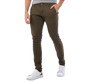 Calça Ralph Lauren Sarja Chino Stretch Slim Fit Cor Verde