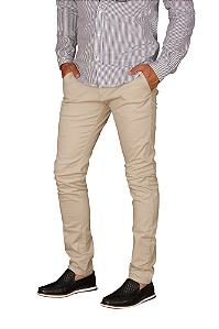 Calça Ralph Lauren De Sarja Chino Stretch Slim Fit Cor Areia