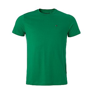 Camiseta Tommy Hilfiger Masculina Essential Cotton Cor Verde Bandeira