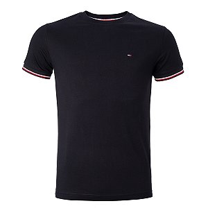 Camiseta Tommy Hilfiger Masculina Retilinea Cotton Cor Preta