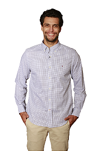 Camisa Tommy Hilfiger Masculina Regular Fit Xadrez Azul