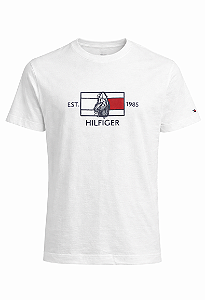 Camiseta Tommy Hilfiger Est 1985 Cor Branca