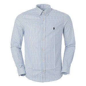Camisa Ralph Lauren Masculina Xadrez Milão Cor Azul