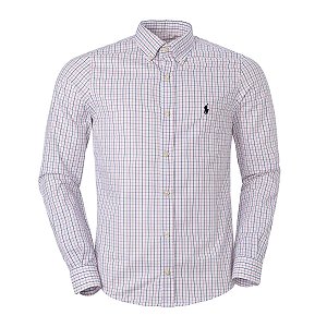 Camisa Ralph Lauren Masculina Xadrez Milão Cor Vermelho