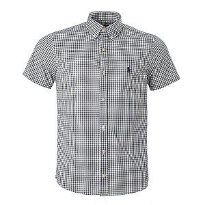 Camisa Ralph Lauren Masculina Custom Fit Quadriculada Cinza