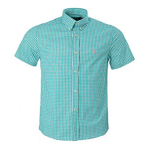 Camisa Ralph Lauren Masculina Custom Fit Quadriculada Verde