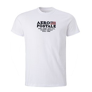 Camiseta Aeropostale Masculina Bordada Cor Branca