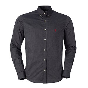 Camisa Ralph Lauren Masculina Genova Cor Cinza