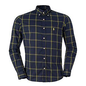 Camisa Ralph Lauren Masculina Xadrez Cor Marinho Verde