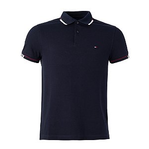Polo Tommy Hilfiger Masculina Cuff Slin Cor Desert