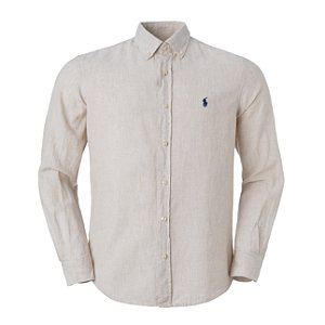Camisa Ralph Lauren Masculina Linho Cor Cru