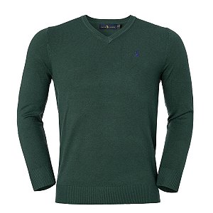 Sueter Ralph Lauren Masculino Modal Gola V Cor Verde