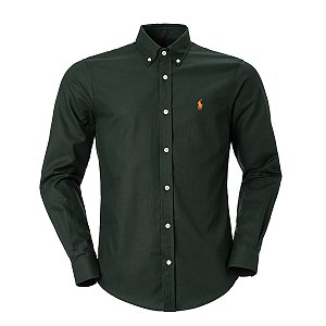 Camisa Ralph Lauren Masculina Oxford Cor Verde Bandeira