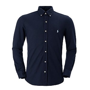 Camisa Ralph Lauren Masculina Featherweigth Cor Marinho