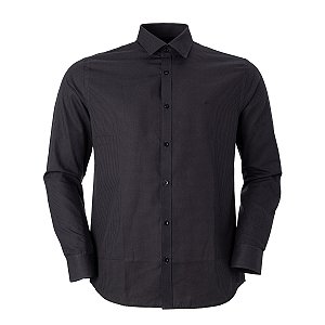 Camisa Aramis Masculina Slim Micro Xadrez Cor Preta
