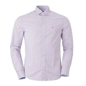 Camisa Tommy Hilfiger Masculina Regular Fit Xadrez Azul