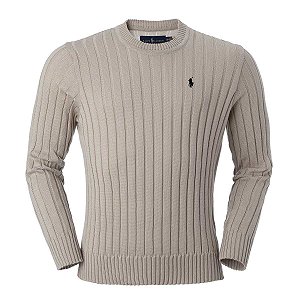 Suéter Ralph Lauren Masculino Crewneck Rib Cor Marrom