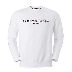 Moletom Tommy Hilfiger Masculino Fleece Logo Crewneck Branca